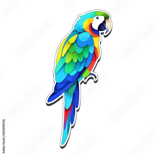 Abstract Parrot Sticker - Modern Tropical Vibrant Hues
