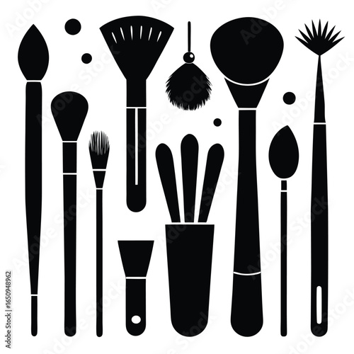 Makeup Brushes: Silhouette Collection - Professional Cosmetic Tools