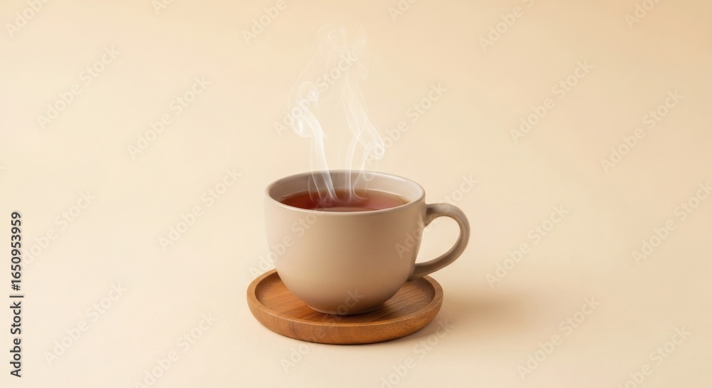 Obraz premium Warm Tea Moment Enjoy Comfort and Copy Space for Your Message or Promotion