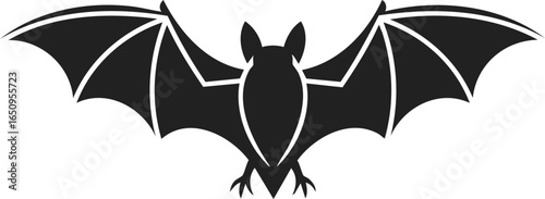Bat vector illustration, flying mammal, nocturnal creature, wildlife design, symbol of Halloween, gothic art