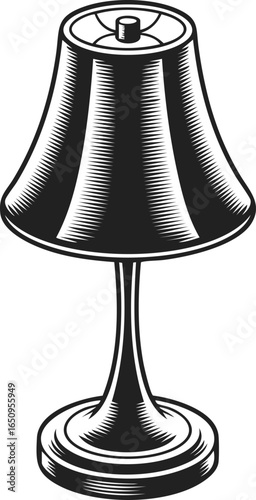 Bedside lamp, decorative lighting fixture, retro lamp with shade, nightstand illumination tool