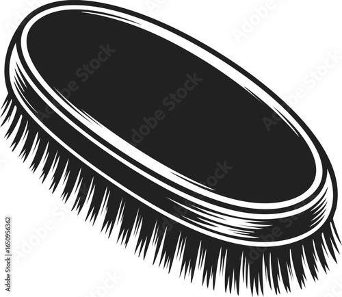 Body brush, grooming tool, hair care brush, pet brush, cleaning brush, vintage engraved style