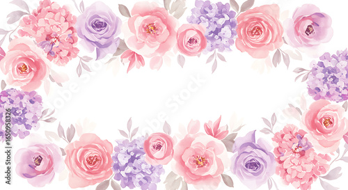 Romantic Watercolor Flowers Background