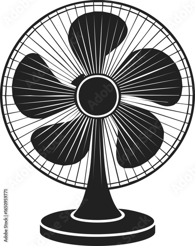 Desk fan, small desk appliance, vintage cooling tool, refurbished air circulator, decorative home accessory for comfort