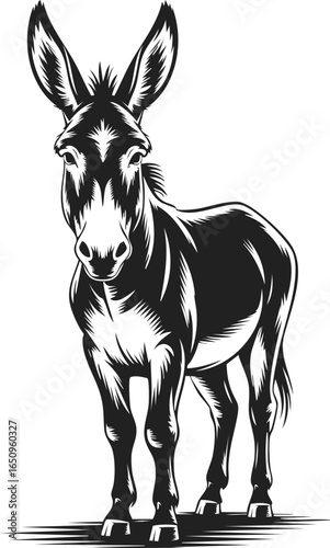 Donkey, farm animal, domesticated beast of burden, equine species, reliable workhorse in agricultural settings