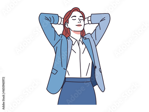 Serene Contemplation: Capturing a moment of mindful relaxation, this illustration depicts a person embracing a serene state of mind. A sense of peace, tranquility, and focused introspection. 