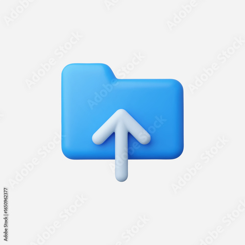 3d Realistic Upload File icon vector Illustration