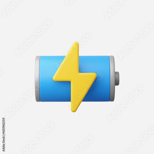 3d Realistic Battery Charge icon vector Illustration