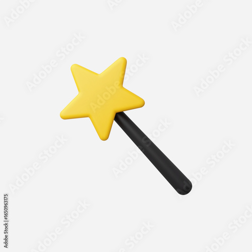 3d Realistic Magic Wand icon vector Illustration