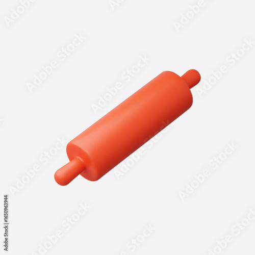 3d Realistic Rolling Pin icon vector Illustration