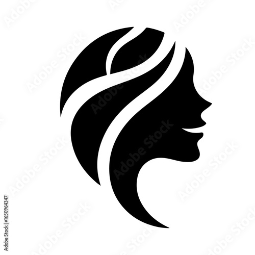 Beauty girl face logo.