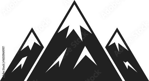 Mountain range, majestic peaks, high altitude landscape, natural formation, rugged terrain, silhouette of mountains