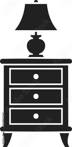 Nightstand, bedside cabinet, storage furniture with lamp, home decor accent, stylish table for bedroom, small space organizer