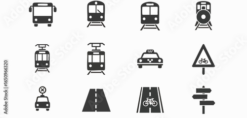 Transportation icons collection