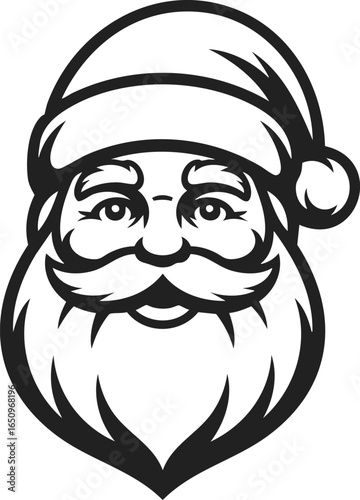 Santa Claus vintage engraved illustration, iconic holiday figure, jolly gift-bringer, festive spirit, beloved character