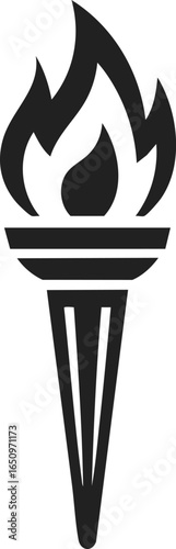 Victory torch, flame symbol, triumphant emblem, light source, illumination tool, honor sign