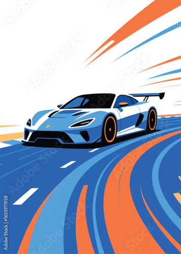 Supercar Sport Speed Illustrator Artwork design template poster