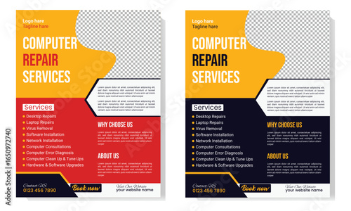computer repair Service flyer Template