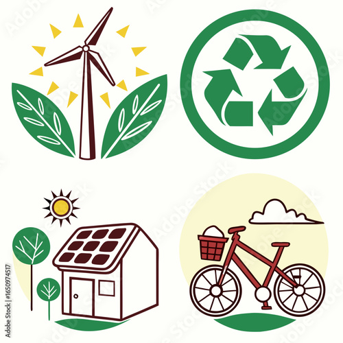 set of ecology icons