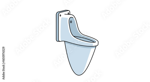 Commercial wall mounted urinal fixture with concealed plumbing design