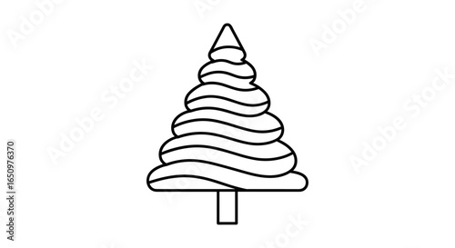 Stylized christmas tree outline festive winter holiday decoration seasonal celebration