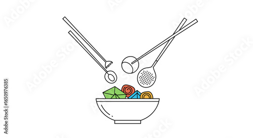 Preparing delicious ingredients for a hot pot meal together