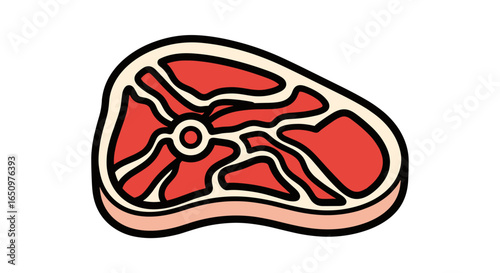 Fresh raw beef steak meat cut with marbling isolated on white background