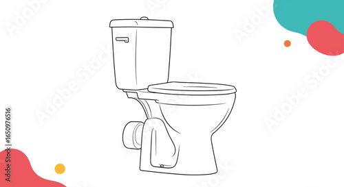 Modern bathroom fixture design concept sketch illustration