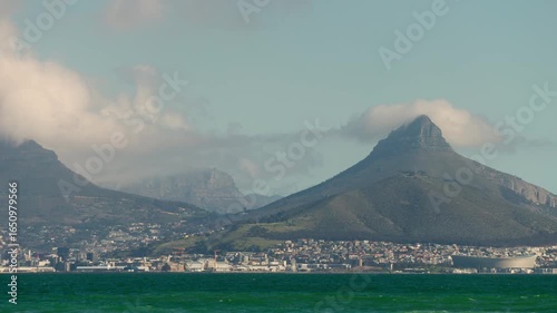 View of Cape Town and Lion's Head from the Ocean