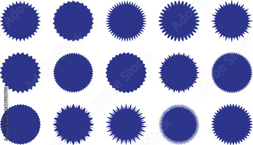 Round badge vector, starburst shape design, award badge clipart, circle starburst illustration, abstract badge vector, sunburst symbol artwork, decorative round shape, creative badge design, award sea