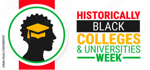 National Historically Black Colleges and Universities Week background, banner, card or poster design template is observed every year during September, to raise awareness about the mission. Vector