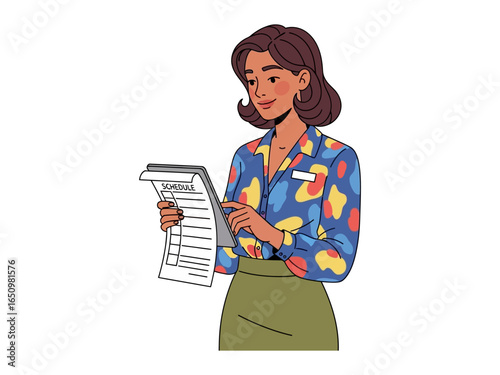 Woman reviewing the documents: Capturing a young woman diligently reviewing her documents, a sense of efficiency and focus.