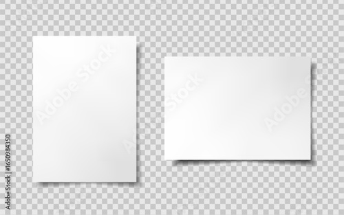 White paper file or folder mockup. A4 size paper mock up on isolated on white background. 3D illustration