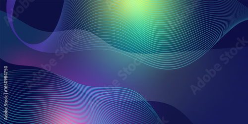 Wallpaper Mural Vibrant abstract background featuring flowing neon gradient waves on a dark backdrop. Perfect for modern design, tech visuals, presentations, websites, posters, and futuristic digital projects. Torontodigital.ca