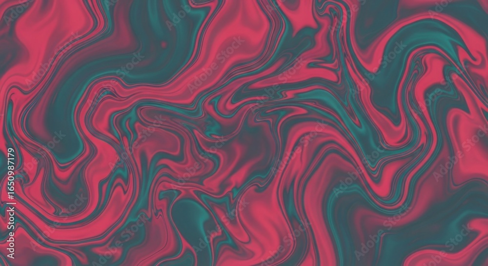 Obraz premium Abstract Swirling Pink and Green Marbled Pattern for Artistic and Creative Design