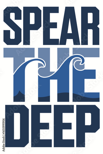 Harpunenfischen Vektor Poster – Typografie Ozean Design