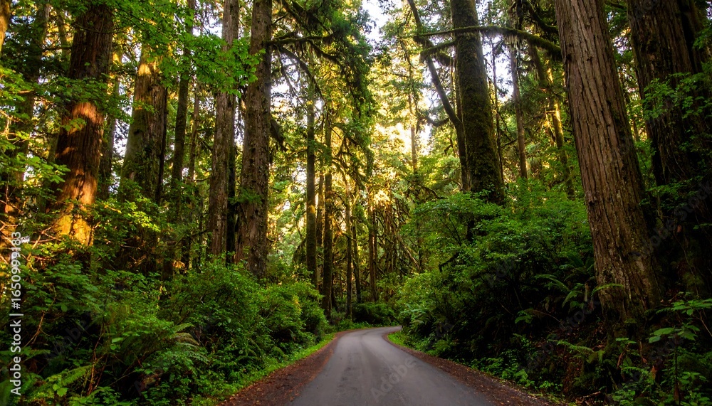 Fototapeta premium Redwood forest road