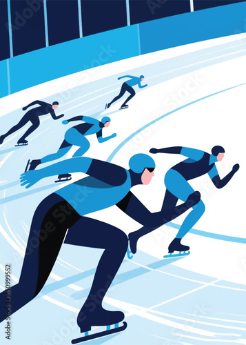 ice skating competition Illustrator Artwork design template poster
