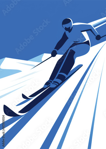 modern snowboarder speed Illustrator Artwork design template poster