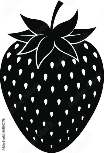 Strawberry Fruit Black Silhouette