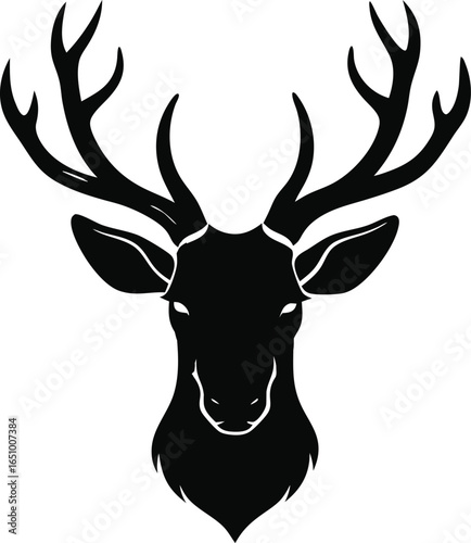 Deer Head Silhouette Vector Logo