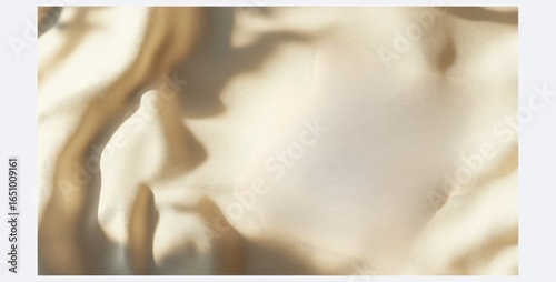 Ivory Silk Fabric with Flowing Drape Texture on Soft White Background, Delicate Wrinkle Details and Subtle Shading