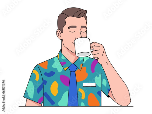 Enjoying a Moment of Serenity: A person savoring a warm beverage in quiet contemplation, a moment of peacefulness and introspective thought.