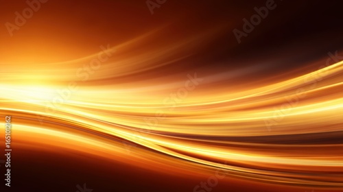 Abstract golden waves flowing smoothly across a vibrant orange background, creating a warm atmosphere