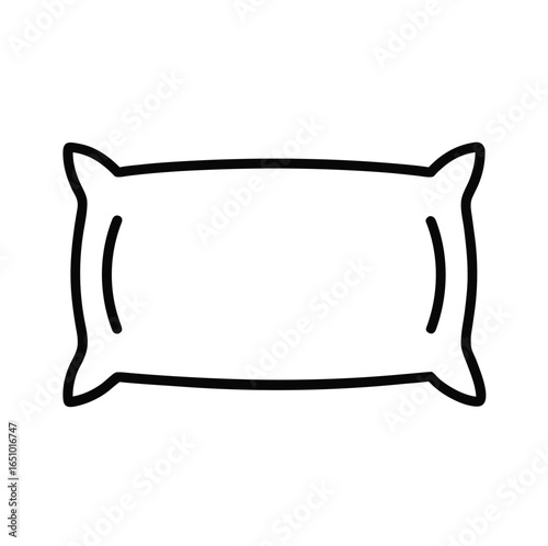 Black outline icon of a long body pillow