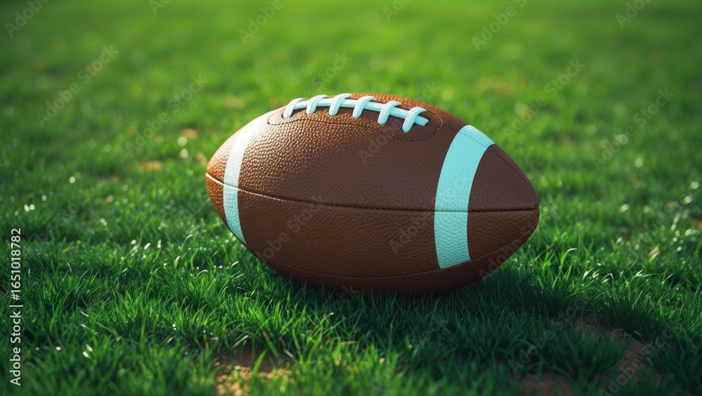 Obraz premium A football on green grass field.