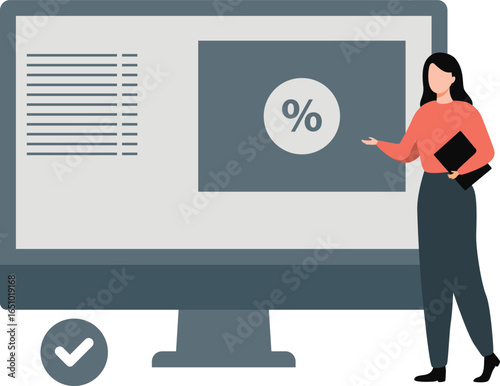 Woman giving saving idea
