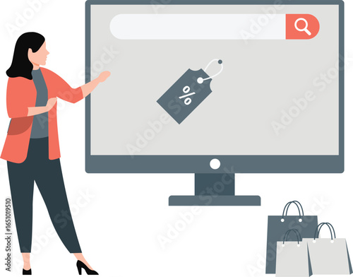 Woman telling to search for discount offers
