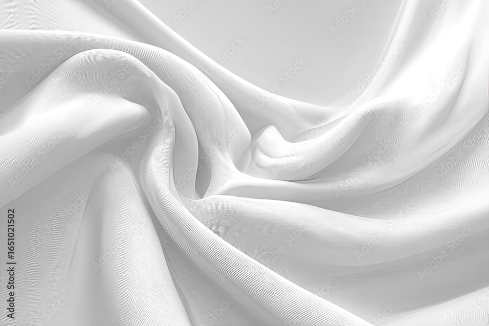 Obraz premium Smooth white fabric draped in folds