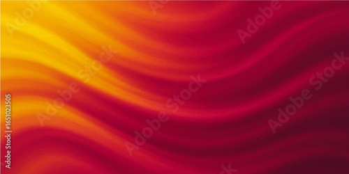 Red abstract silk and satin fabric background with flowing waves and smooth texture
